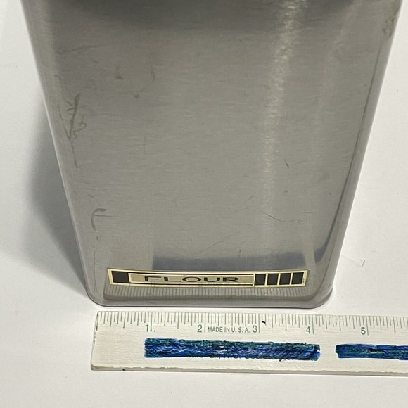 VTG Kromex lidded flour canister mid century modern usa rectangle Chrome Metal - Picture 9 of 12